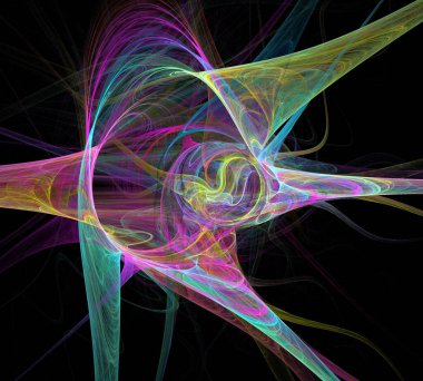 Siyah Renk Üzerine Bir Dijital Fraktal Resmi