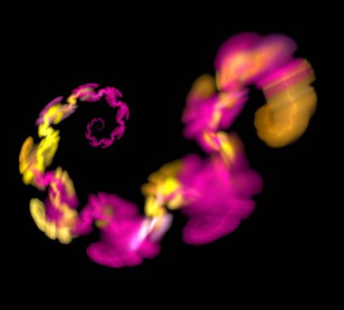 Siyah Renk Üzerine Bir Dijital Fraktal Resmi