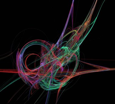 Siyah Renk Üzerine Bir Dijital Fraktal Resmi