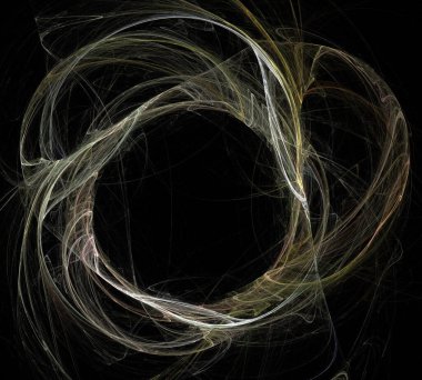 Siyah Renk Üzerine Bir Dijital Fraktal Resmi