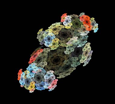 Siyah Renk Üzerine Bir Dijital Fraktal Resmi