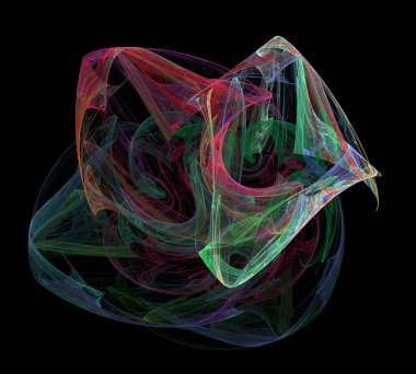 Siyah Renk Üzerine Bir Dijital Fraktal Resmi