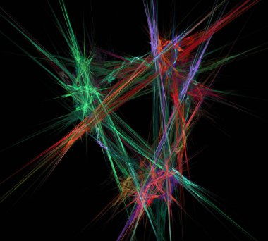 Siyah Renk Üzerine Bir Dijital Fraktal Resmi