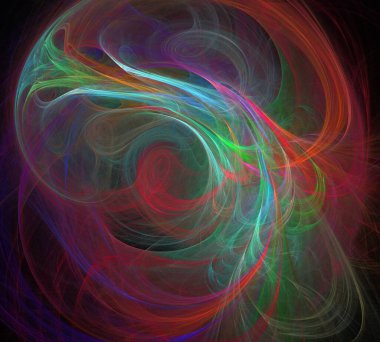 Siyah Renk Üzerine Bir Dijital Fraktal Resmi