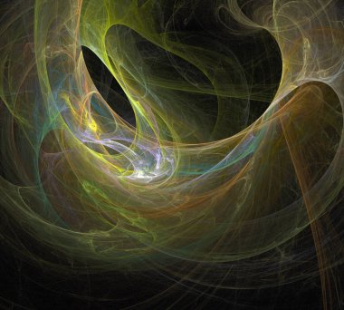 Siyah Renk Üzerine Bir Dijital Fraktal Resmi