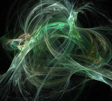 Siyah Renk Üzerine Bir Dijital Fraktal Resmi