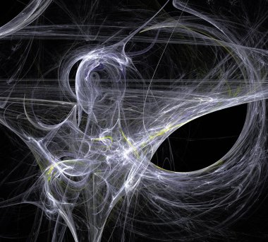 Siyah Renk Üzerine Bir Dijital Fraktal Resmi