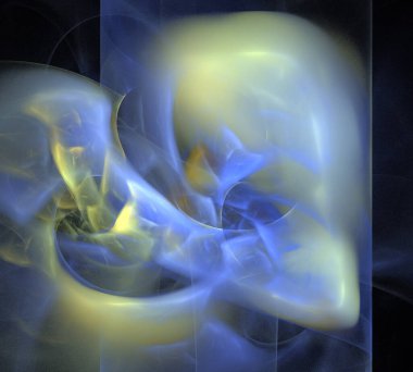 Siyah Renk Üzerine Bir Dijital Fraktal Resmi