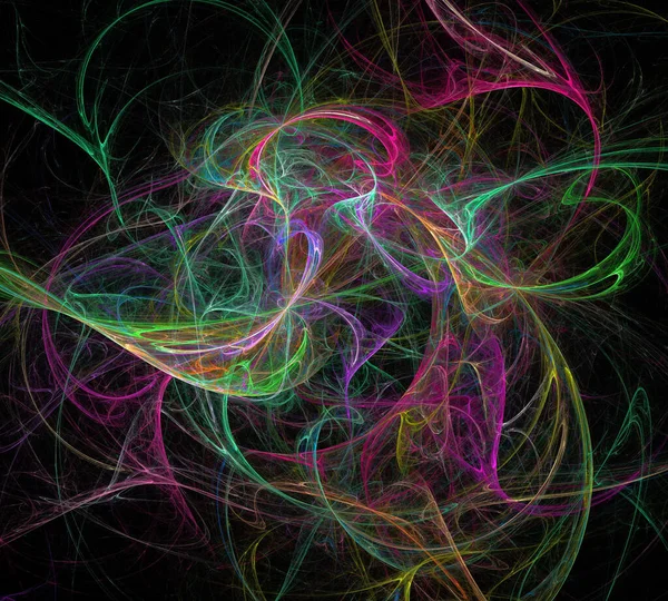 Siyah Renk Üzerine Bir Dijital Fraktal Resmi