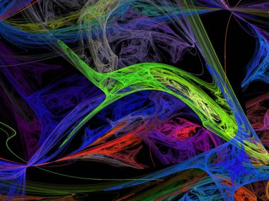 Siyah Renk Üzerine Bir Dijital Fraktal Resmi