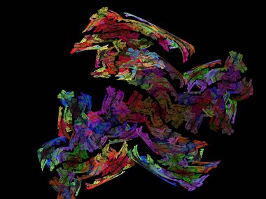 Siyah Renk Üzerine Bir Dijital Fraktal Resmi