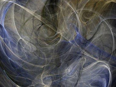 Siyah Renk Üzerine Bir Dijital Fraktal Resmi