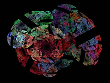 Siyah Renk Üzerine Bir Dijital Fraktal Resmi