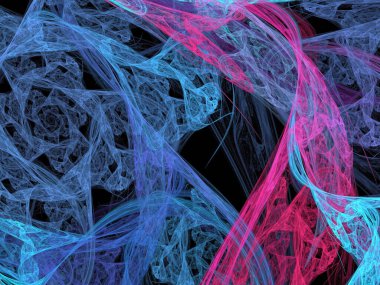 Siyah Renk Üzerine Bir Dijital Fraktal Resmi