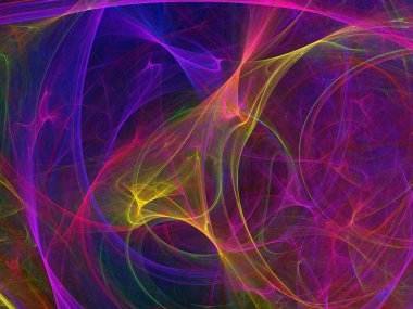 Siyah Renk Üzerine Bir Dijital Fraktal Resmi