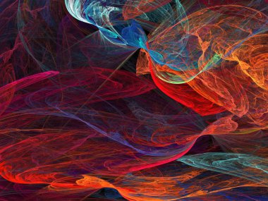 Siyah Renk Üzerine Bir Dijital Fraktal Resmi