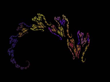 Siyah Renk Üzerine Bir Dijital Fraktal Resmi