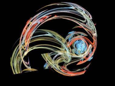 Siyah Renk Üzerine Bir Dijital Fraktal Resmi