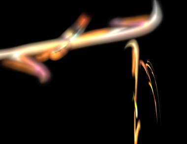 Siyah Renk Üzerine Bir Dijital Fraktal Resmi