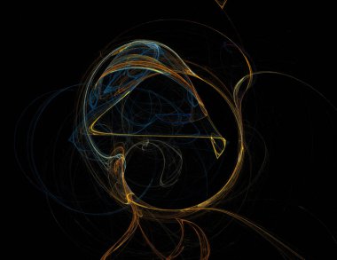 Siyah Renk Üzerine Bir Dijital Fraktal Resmi