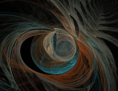 Siyah Renk Üzerine Bir Dijital Fraktal Resmi