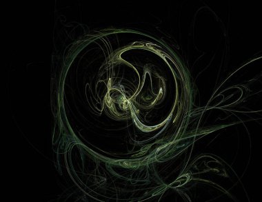 Siyah Renk Üzerine Bir Dijital Fraktal Resmi