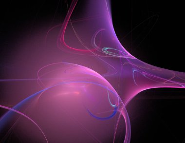 Siyah Renk Üzerine Bir Dijital Fraktal Resmi