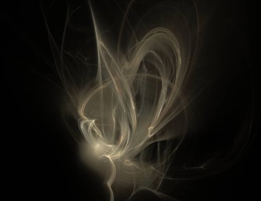 Siyah Renk Üzerine Bir Dijital Fraktal Resmi