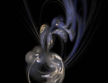 Siyah Renk Üzerine Bir Dijital Fraktal Resmi