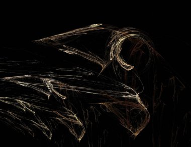 Siyah Renk Üzerine Bir Dijital Fraktal Resmi