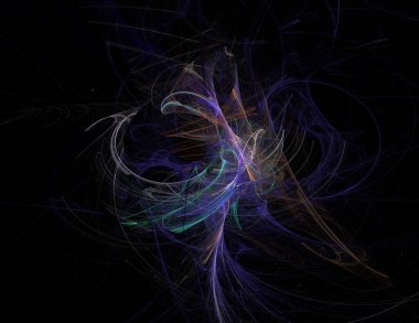 Siyah Renk Üzerine Bir Dijital Fraktal Resmi