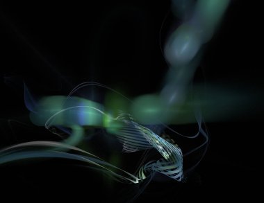 Siyah Renk Üzerine Bir Dijital Fraktal Resmi