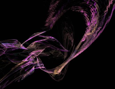 Siyah Renk Üzerine Bir Dijital Fraktal Resmi