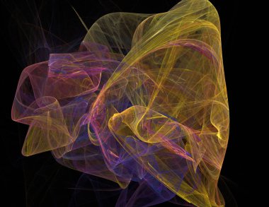 Siyah Renk Üzerine Bir Dijital Fraktal Resmi