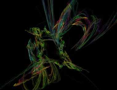 Siyah Renk Üzerine Bir Dijital Fraktal Resmi