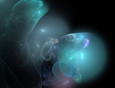 Siyah Renk Üzerine Bir Dijital Fraktal Resmi