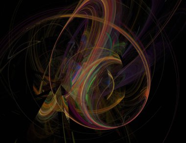 Siyah Renk Üzerine Bir Dijital Fraktal Resmi