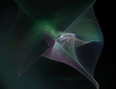 Siyah Renk Üzerine Bir Dijital Fraktal Resmi