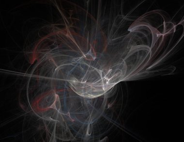 Siyah Renk Üzerine Bir Dijital Fraktal Resmi