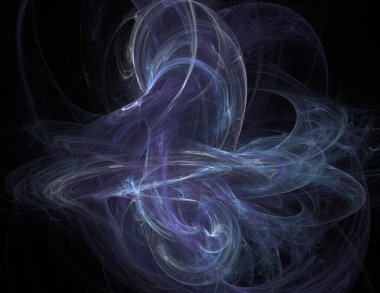 Siyah Renk Üzerine Bir Dijital Fraktal Resmi