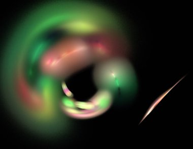 Siyah Renk Üzerine Bir Dijital Fraktal Resmi