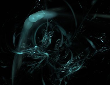 Siyah Renk Üzerine Bir Dijital Fraktal Resmi