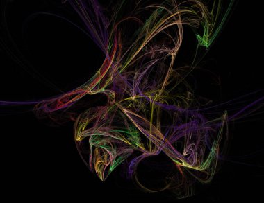 Siyah Renk Üzerine Bir Dijital Fraktal Resmi