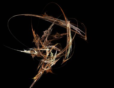 Siyah Renk Üzerine Bir Dijital Fraktal Resmi