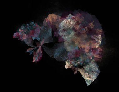 Siyah Renk Üzerine Bir Dijital Fraktal Resmi