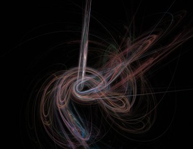 Siyah Renk Üzerine Bir Dijital Fraktal Resmi