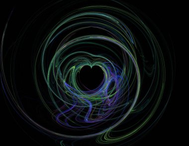 Siyah Renk Üzerine Bir Dijital Fraktal Resmi