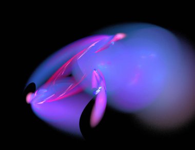 Siyah Renk Üzerine Bir Dijital Fraktal Resmi