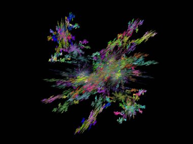Siyah Renk Üzerine Bir Dijital Fraktal Resmi