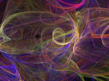 Siyah Renk Üzerine Bir Dijital Fraktal Resmi